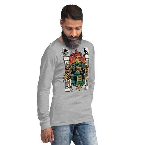 Athletic Heather Symbolic Tigers Unisex Long Sleeve Shirt Bella+Canvas