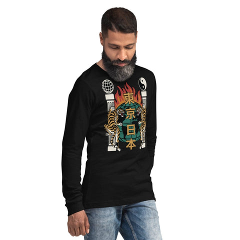 Black Symbolic Tigers Unisex Long Sleeve Shirt Bella+Canvas