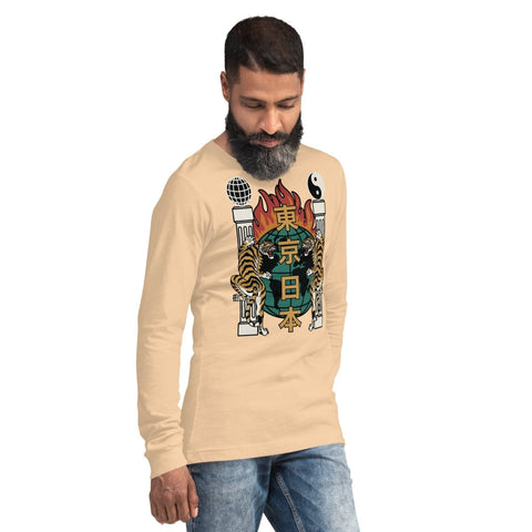 Sand Dune Symbolic Tigers Unisex Long Sleeve Shirt Bella+Canvas