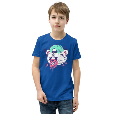 True Royal Teddy Bear Bandit Youth Short Sleeve Tee Bella+Canvas