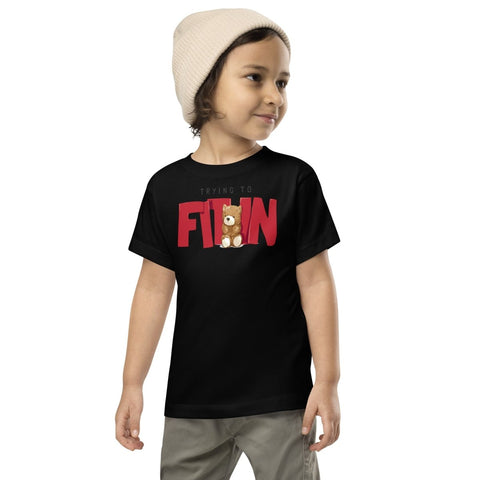 Black Teddy Bear Fit In Toddler Short Sleeve Tee Bella+Canvas