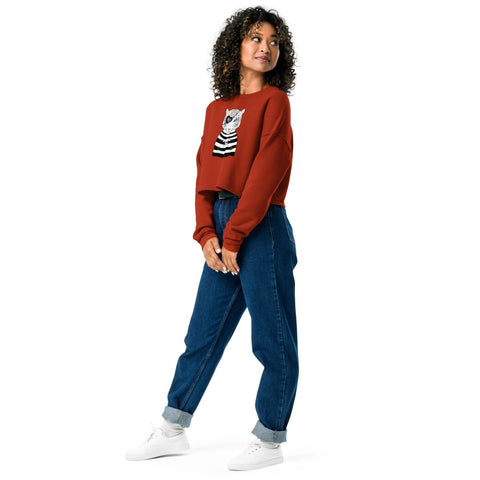 Navy Tiger Pirate Women's Crop Sweatshirt Bella+Canvas