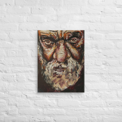 Portrait Of An Old Sad Man Canvas