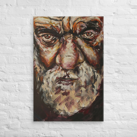 Portrait Of An Old Sad Man Canvas