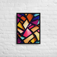 3D Geometric Shapes With Depth Framed Canvas (Black 24x18) by Canvas Devil. Available at Canvas Devil.