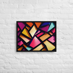 3D Geometric Shapes With Depth Framed Canvas (Black 18x24) by Canvas Devil. Available at Canvas Devil.