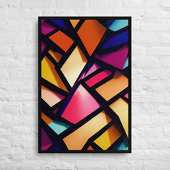 3D Geometric Shapes With Depth Framed Canvas (Black 36x24) by Canvas Devil. Available at Canvas Devil.