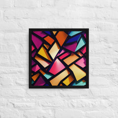 3D Geometric Shapes With Depth Framed Canvas (Black 16x16) by Canvas Devil. Available at Canvas Devil.