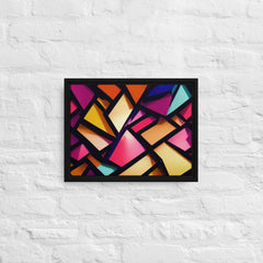 3D Geometric Shapes With Depth Framed Canvas (Black 12x16) by Canvas Devil. Available at Canvas Devil.