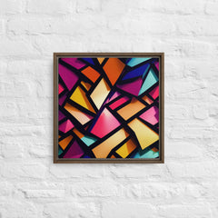 3D Geometric Shapes With Depth Framed Canvas (Brown 16x16) by Canvas Devil. Available at Canvas Devil.