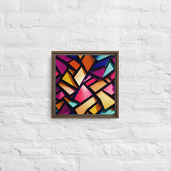 3D Geometric Shapes With Depth Framed Canvas (Brown 12x12) by Canvas Devil. Available at Canvas Devil.