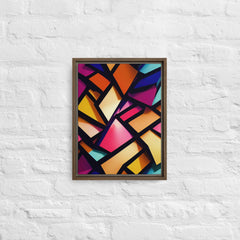 3D Geometric Shapes With Depth Framed Canvas (Brown 16x12) by Canvas Devil. Available at Canvas Devil.