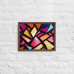 3D Geometric Shapes With Depth Framed Canvas (Brown 12x16) by Canvas Devil. Available at Canvas Devil.