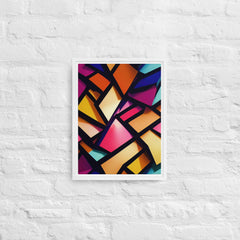 3D Geometric Shapes With Depth Framed Canvas (White 16x12) by Canvas Devil. Available at Canvas Devil.