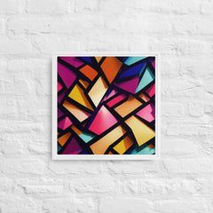 3D Geometric Shapes With Depth Framed Canvas (White 16x16) by Canvas Devil. Available at Canvas Devil.