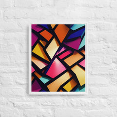 3D Geometric Shapes With Depth Framed Canvas (White 20x16) by Canvas Devil. Available at Canvas Devil.