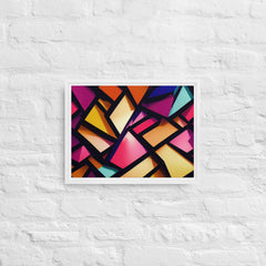 3D Geometric Shapes With Depth Framed Canvas (White 12x16) by Canvas Devil. Available at Canvas Devil.