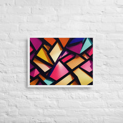 3D Geometric Shapes With Depth Framed Canvas (White 18x24) by Canvas Devil. Available at Canvas Devil.