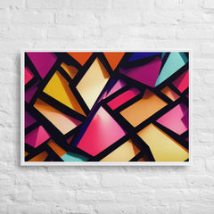 3D Geometric Shapes With Depth Framed Canvas (White 24x36) by Canvas Devil. Available at Canvas Devil.