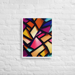 3D Geometric Shapes With Depth Framed Canvas (White 24x18) by Canvas Devil. Available at Canvas Devil.