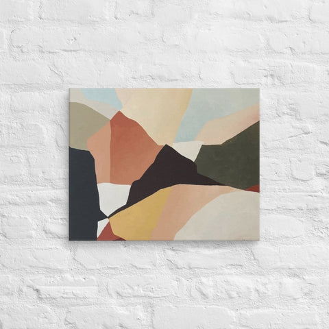 16x20 Abstract Multicolored Mountains Canvas Canvas Devil