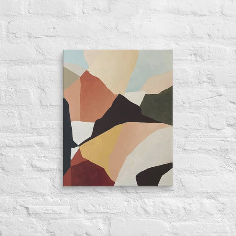 20x16 Abstract Multicolored Mountains Canvas Canvas Devil