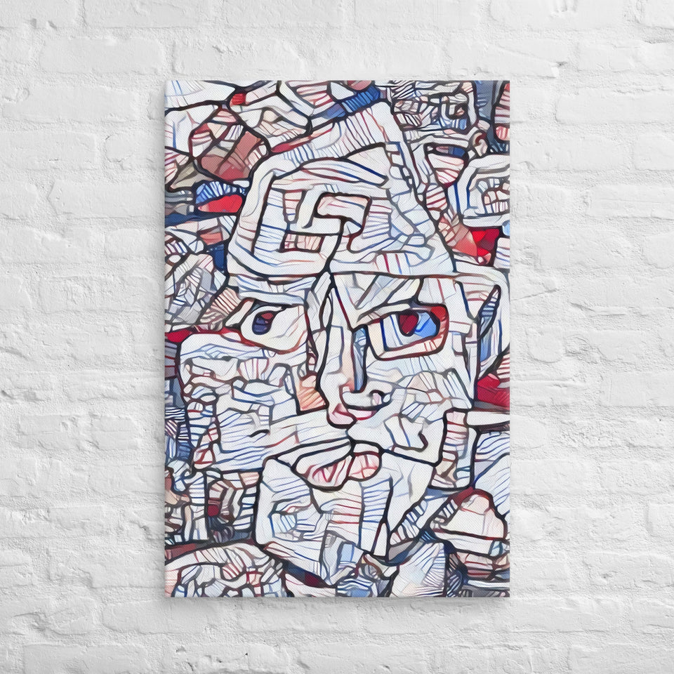 Abstract Thinking Man Canvas (36x24 ) by Canvas Devil. Available at Canvas Devil.