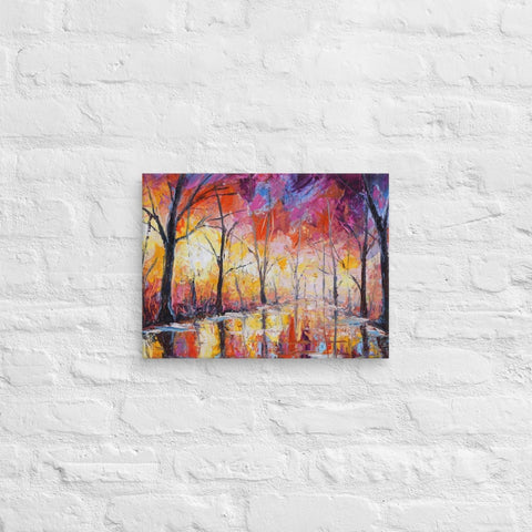 12x16 Burning Forest Canvas Canvas Devil