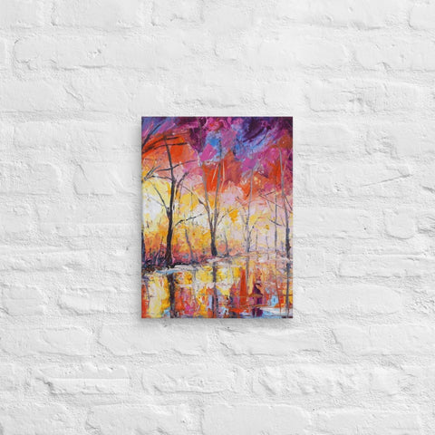 16x12 Burning Forest Canvas Canvas Devil