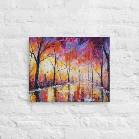 16x20 Burning Forest Canvas Canvas Devil