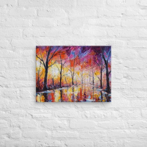 18x24 Burning Forest Canvas Canvas Devil