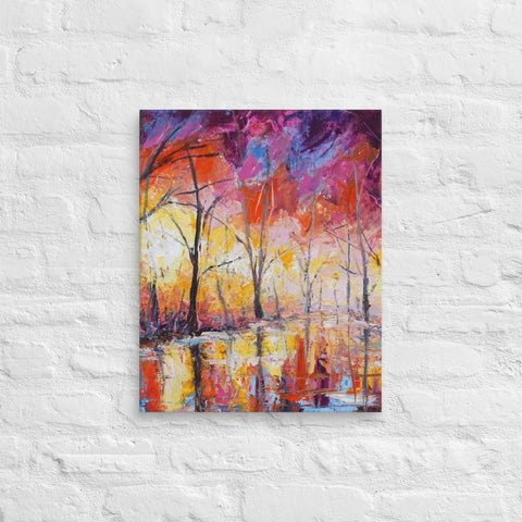 20x16 Burning Forest Canvas Canvas Devil