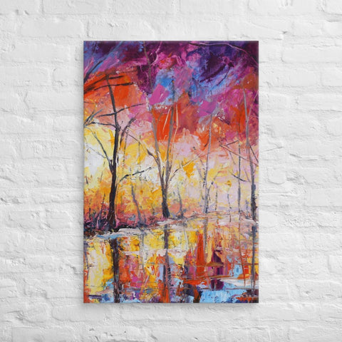 36x24 Burning Forest Canvas Canvas Devil