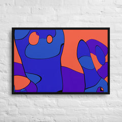 Cartoon Style Curved Lines Framed Canvas (Black 24x36) by Canvas Devil. Available at Canvas Devil.