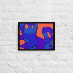 Cartoon Style Curved Lines Framed Canvas (Black 12x16) by Canvas Devil. Available at Canvas Devil.