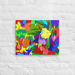 Colorful Abstract Monsters Canvas (16x20 ) by Canvas Devil. Available at Canvas Devil.