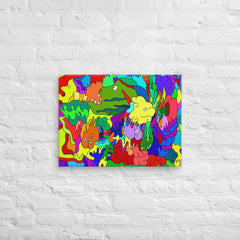 Colorful Abstract Monsters Canvas (18x24 ) by Canvas Devil. Available at Canvas Devil.