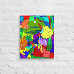 Colorful Abstract Monsters Canvas (20x16 ) by Canvas Devil. Available at Canvas Devil.