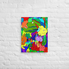 Colorful Abstract Monsters Canvas (24x18 ) by Canvas Devil. Available at Canvas Devil.