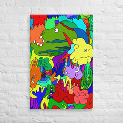 Colorful Abstract Monsters Canvas (36x24 ) by Canvas Devil. Available at Canvas Devil.