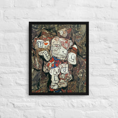 Deep Subconscious Moment In Cubism Framed Canvas (Black 20x16) by Canvas Devil. Available at Canvas Devil.