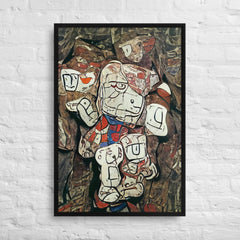 Deep Subconscious Moment In Cubism Framed Canvas (Black 36x24) by Canvas Devil. Available at Canvas Devil.