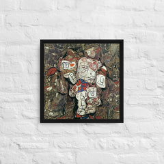 Deep Subconscious Moment In Cubism Framed Canvas (Black 16x16) by Canvas Devil. Available at Canvas Devil.