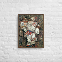 Deep Subconscious Moment In Cubism Framed Canvas (Brown 24x18) by Canvas Devil. Available at Canvas Devil.