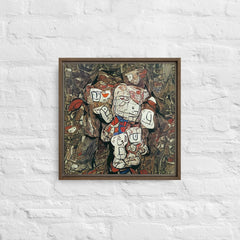 Deep Subconscious Moment In Cubism Framed Canvas (Brown 16x16) by Canvas Devil. Available at Canvas Devil.