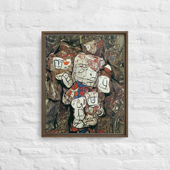 Deep Subconscious Moment In Cubism Framed Canvas (Brown 20x16) by Canvas Devil. Available at Canvas Devil.