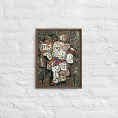 Deep Subconscious Moment In Cubism Framed Canvas (Brown 16x12) by Canvas Devil. Available at Canvas Devil.