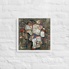 Deep Subconscious Moment In Cubism Framed Canvas (White 16x16) by Canvas Devil. Available at Canvas Devil.