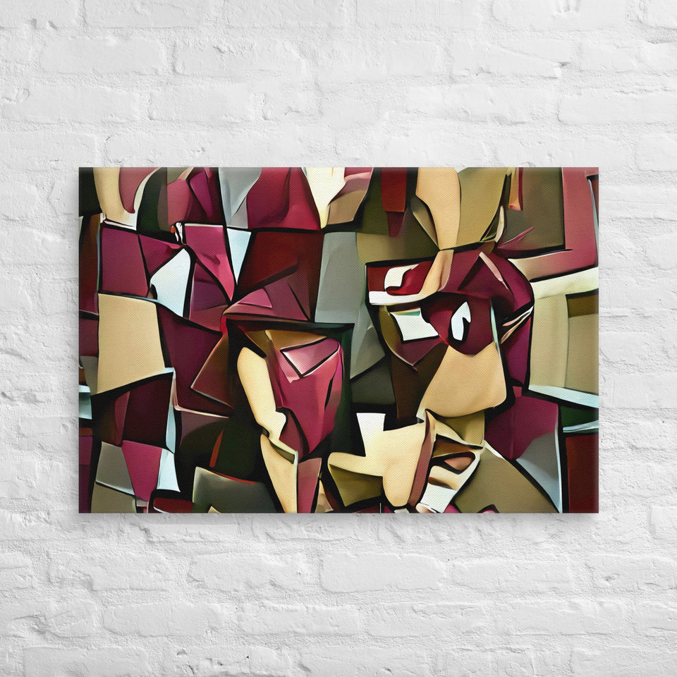 Echoes Of A Man Face In Cubism Canvas (24x36 ) by Canvas Devil. Available at Canvas Devil.