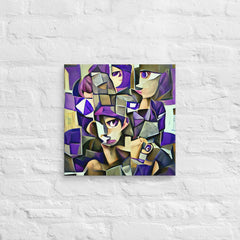 Echoes Of A Woman Face In Cubism Canvas (16x16 ) by Canvas Devil. Available at Canvas Devil.